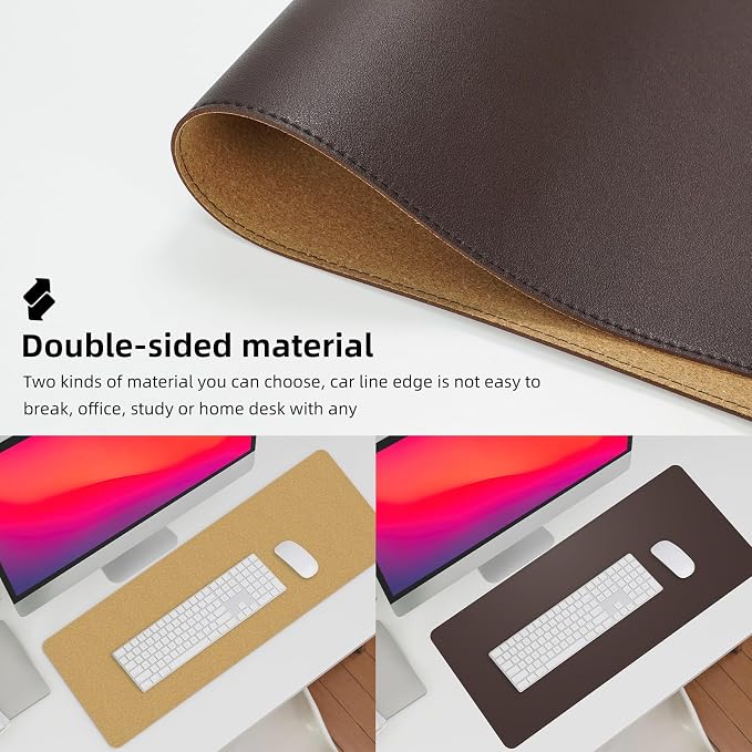 AFIING Leather Desk Pad Protector, Large Desk Mat - Image 2