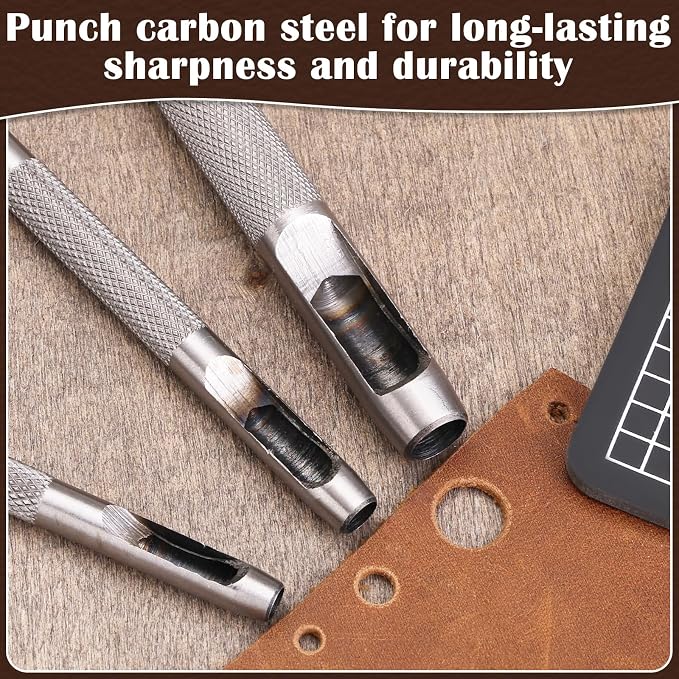 8 Pcs Leather Hole Punch Cutter 5mm-13mm Hollow Punch Set - Image 4