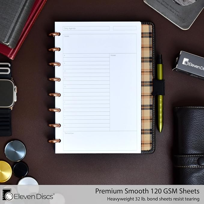 Eleven Discs Discbound Paper, Junior Size Undated Daily Agenda Sheets - Image 2