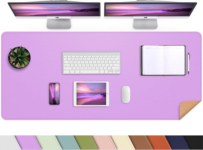 AFIING Leather Desk Pad Protector, Large Desk Mat by AFIING