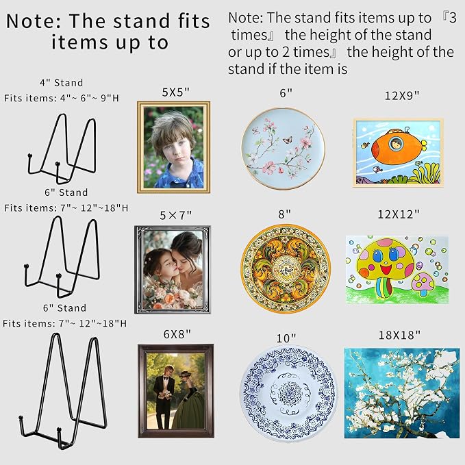 12 Pack 6"Plate Stands for Display, Metal Plate Holders Display Stands Can Be - Image 5
