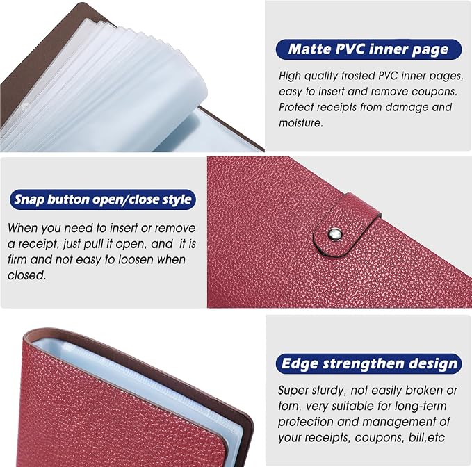 Leather Receipt Organizer, Coupon Organizer - Image 7