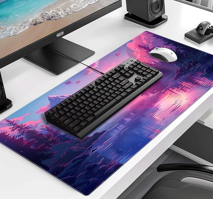 Sunset Mountain Landscape Extended Mouse Pad Game Office Sewing Table Mat | - Image 3