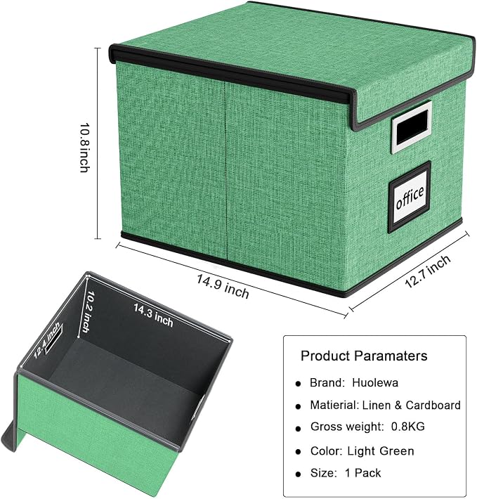 File Organizer Box with Lid, Collapsible File Folder Organizer - Image 5
