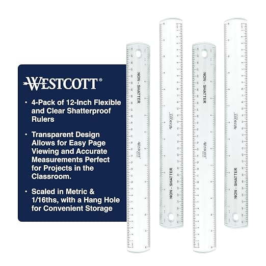 Westcott 12-Inch Flexible Shatterproof Rulers, Flexible Design - Image 2