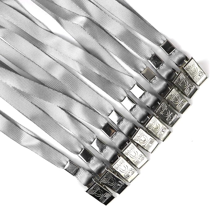 Ollain Lanyards for Id Badges Nylon Neck Flat Cruise Lanyard Bulldog Clips - Image 4