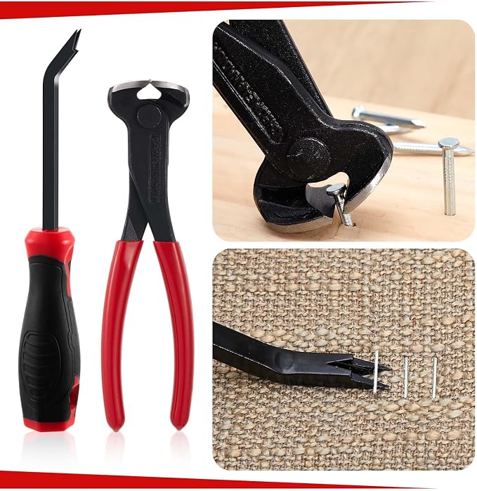 WILLBOND 3 Pcs Upholstery Staple Remover Tools Set Including End Cutting Plier - Image 3