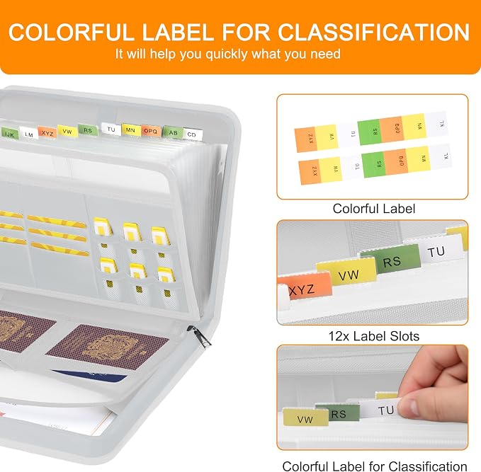 Accordion File Organizer, 13 Pockets Fireproof Expanding File Folder - Image 4