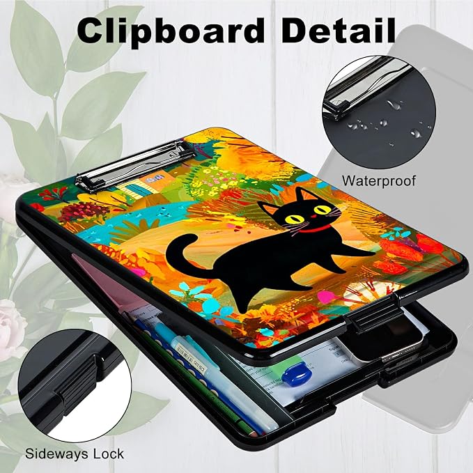 Black Cat in Autumn A4 Clipboard - Image 3