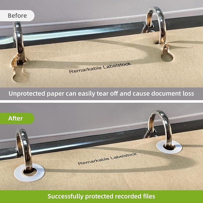 2500 Pack Self-Adhesive Hole Reinforcement Stickers, 1/4" Diameter Hole Punch - Image 5