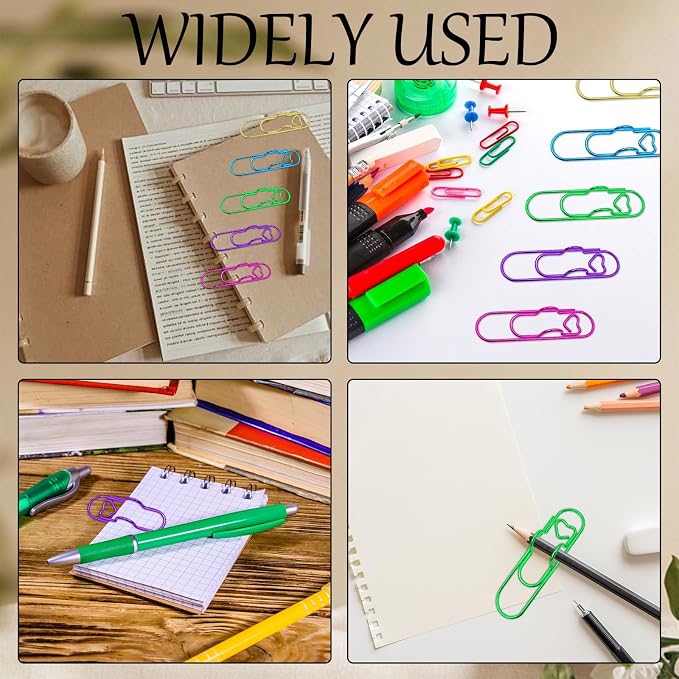 HINGTAI 20Pcs Colorful Metal Pen Clips, Paper Clip Pen Holder Supplies Cute - Image 7