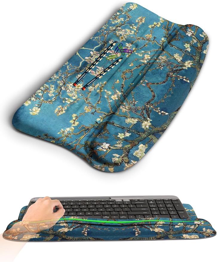 Ergonomic Wave Wrist Rest with Keyboard Stand, Cushioned Palm Rest, Comfortable by KUOSGM
