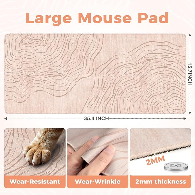 iCasso Big Mouse Pad, Aesthetic Desk Cover Mat - Image 3