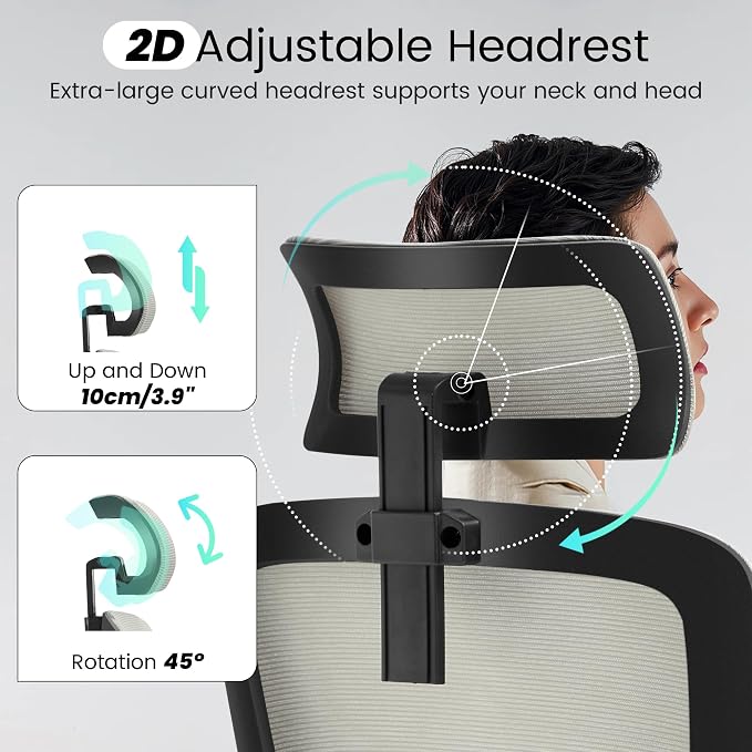 Fizzin Ergonomic Office Chair, 400 LBS Computer Chairs - Image 5