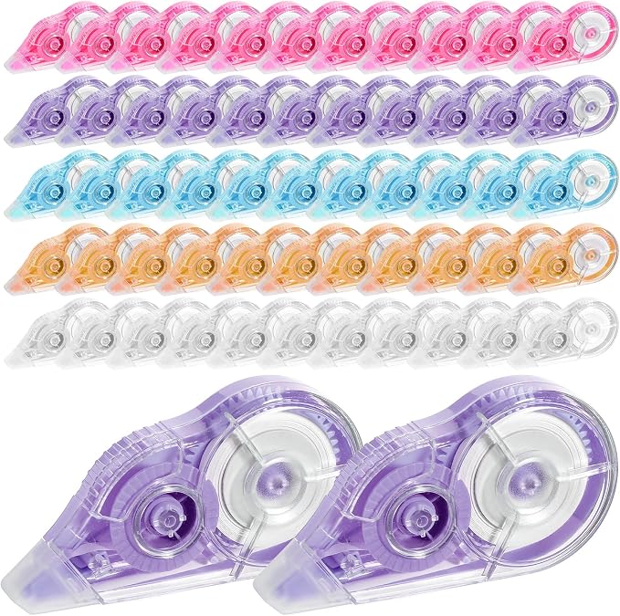 50 Pack White Correction Tape Bulk, 39 Feet Cream Correction Tapes Roller by Unknown