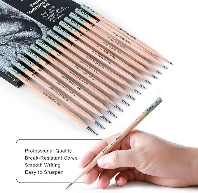 KALOUR 18-Piece Professional Sketch Pencil Set - Image 4