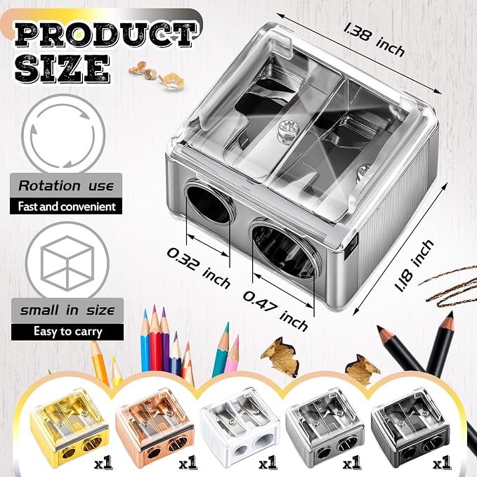 Chuangdi 5 Pack Makeup Pencil Sharpener Plastic Lip Liner Pencil Eyeliner - Image 2