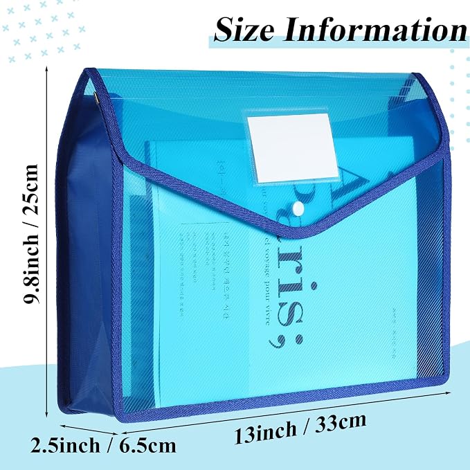10 Pieces Plastic File Folders Envelope Expanding File Wallet Organizer - Image 2