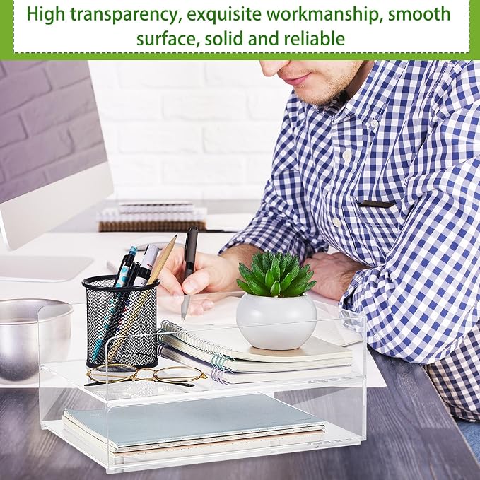Harloon 4 Tier Paper Organizer Letter Tray Acrylic Desk File Organizer Heavy - Image 5