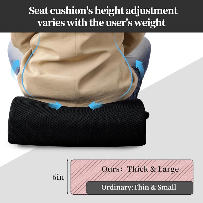 MABOZOO Extra Thick Chair Cushions, Office Chair Booster Seat Cushion to Raise - Image 2