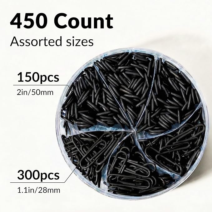 NEEWAY 450pcs Paper Clips Assorted Sizes, Small and Large Paper Clips, Coated - Image 3