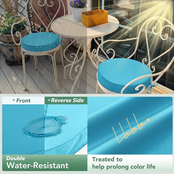 Summsun Outdoor Bistro Chair Cushions Set of 2 - Image 3