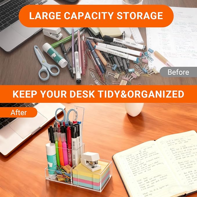 Pen Holder for Desk Clear Pencil Holder - Image 3