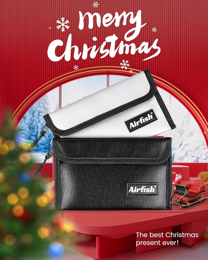 Airfish 2 Pack Fireproof Money Wallet, 8 x 5 Inches Fireproof Document Bag - Image 7