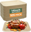 Disposable Food Trays, 105 Pack Heavy Duty Paper Plates, 14 Inch Tray Plates by BangShou