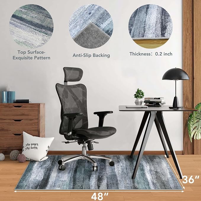Office Chair Mat for Hardwood Floor&Tile Floor, Under Desk Rug for Rolling - Image 2