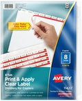 Avery 8 Tab Dividers for 3 Ring Binder, Easy Print & Apply Clear Label Strip by Avery