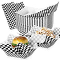 Geosar 200 Pcs Gingham Party Supply Disposable Paper Food Tray Bulk Disposable by Geosar