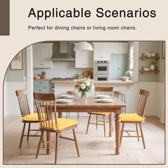 OVOV 4 Pack Chair Cushions for Dining Chairs Soft Seat Cushions for Kitchen - Image 5