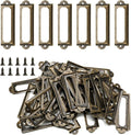 50 PCS Metal Label Holders 60x17mm Antique Bronze by Qjaiune