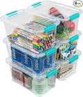 Storage Bins with Lids 6 Pack Clear Storage Containers, 7 Quart Stackable by EasyCozyHomey