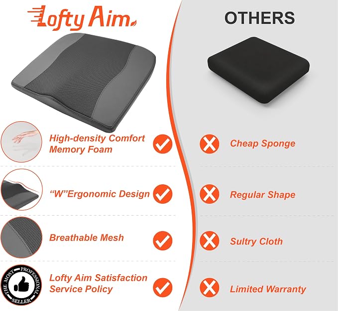 Lofty Aim Car Seat Cushion, Comfort Memory Foam Car Cushions - Image 9