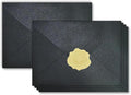 100 Pack Mini Pearl Black Envelopes, 4 x 2.75" Shimmer Gift Card Envelopes by YINUOYOUJIA