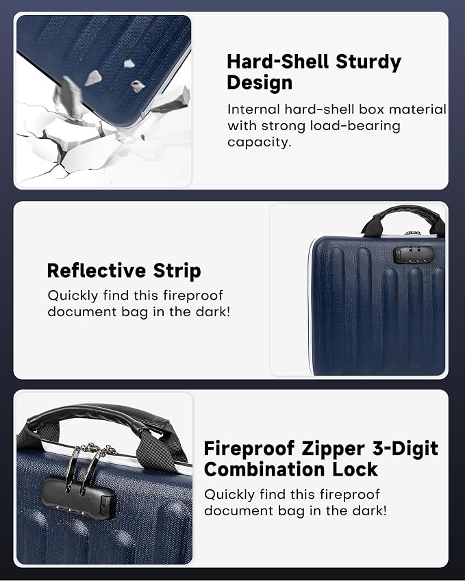 DOZAWA Fireproof Document Box, Hard Case Document Organizer - Image 7