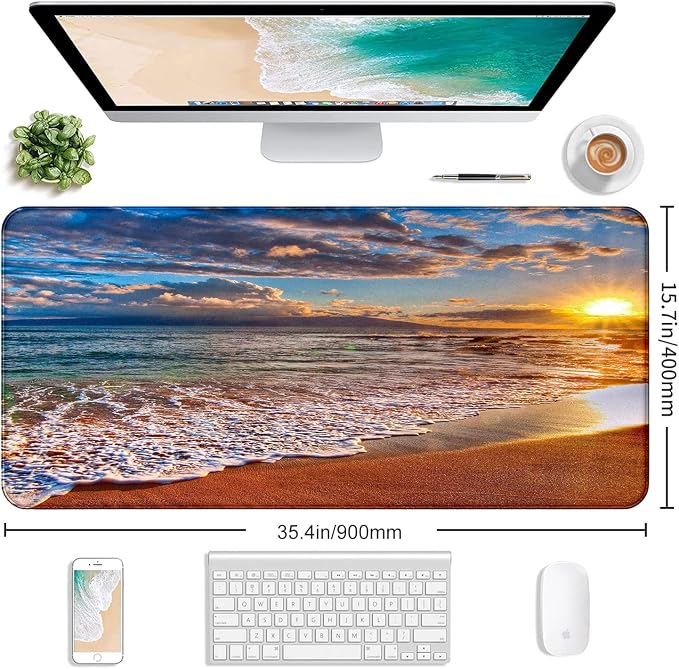 Sunset Beach Large Gaming Mouse Mat - Image 2