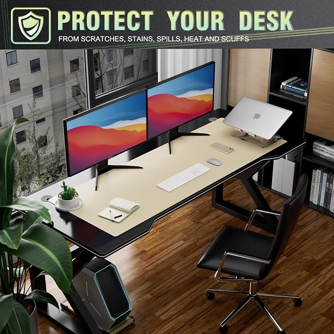 K KNODEL Large Office Leather Desk Mat, Mouse and Keyboard Pad, Computer and - Image 5