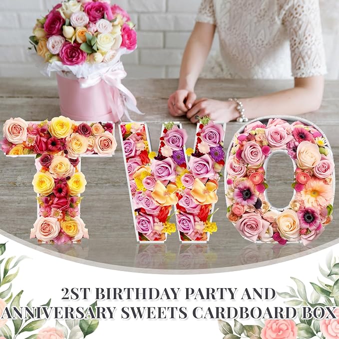 Rossesay 3 Pcs Large Charcuterie Letters Fillable 12'' Two Food Tray Letters - Image 6