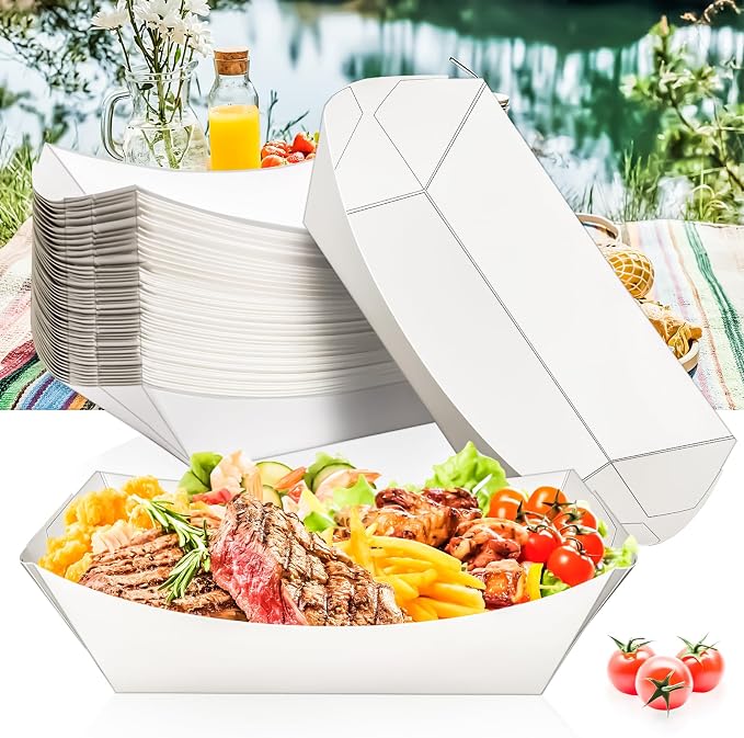 30 Pack Extra Large 5LB Paper Food Boats Trays Disposable Paper Boat, Heavy - Image 7