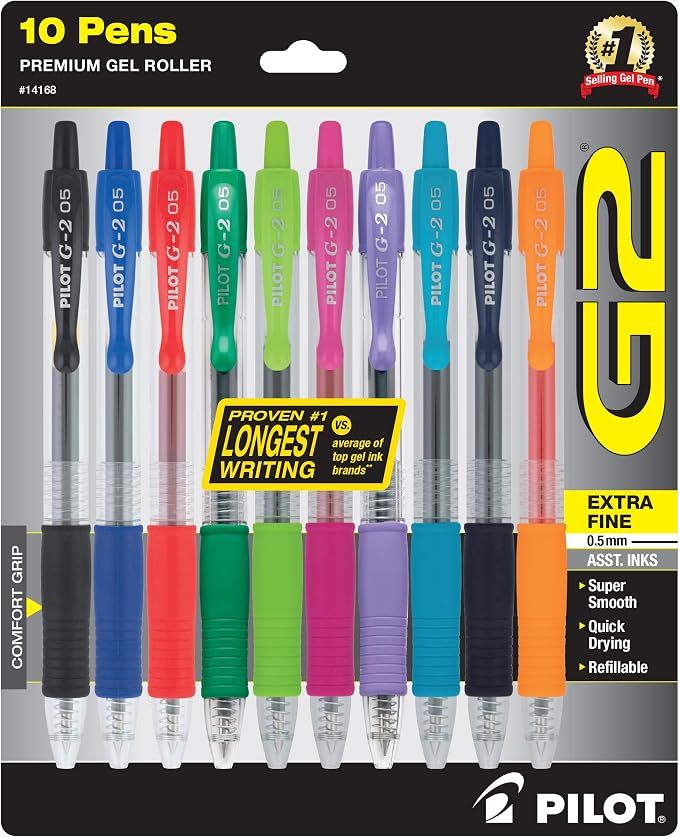 Pilot G2 Premium Retractable Gel-Ink Rolling Ball Pens, Extra Fine Point by PilotCorporationofAmerica
