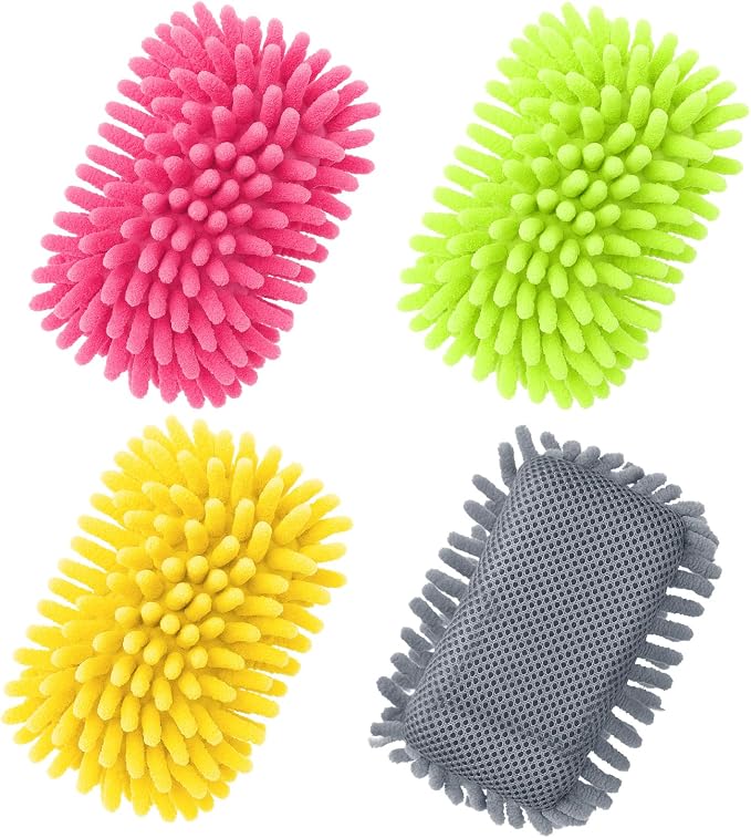 Zonon 4 Pieces Dry Erase Eraser Microfiber Shag Washable Whiteboard Eraser by Zonon