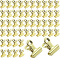 50 Pack Antique Gold Bulldog Clips - 22mm Small Metal Paper Clips Clamps by Unknown
