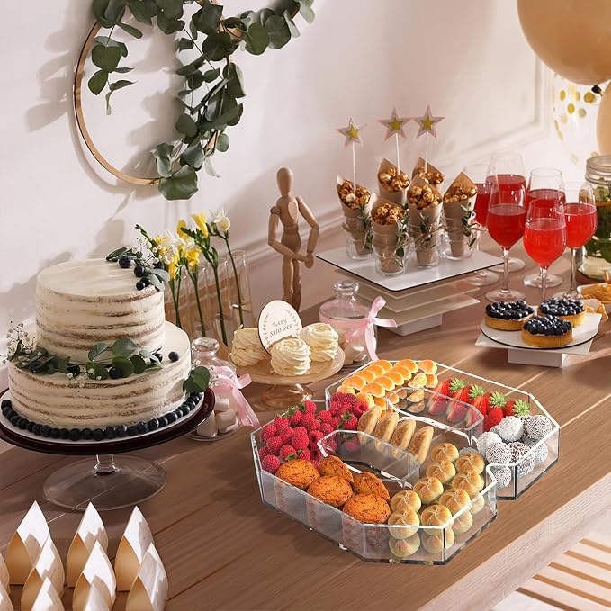 13.8" Acrylic Number Charcuterie Tray, Fillable Number Charcuterie Box - Image 6