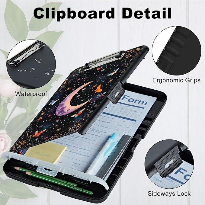 A4 Clipboard with Storage Pen Holder, Clipboards Organizer Nursing Clipboard - Image 3