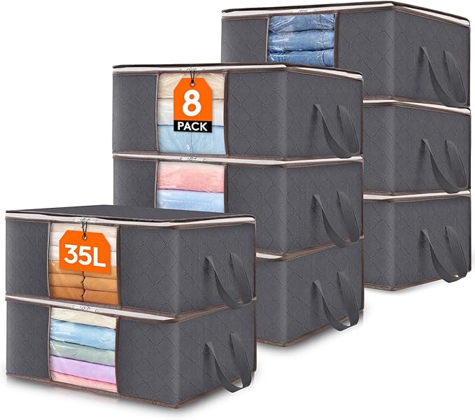 Lifewit 8 Pack 35L Clothes Storage Bins by Lifewit