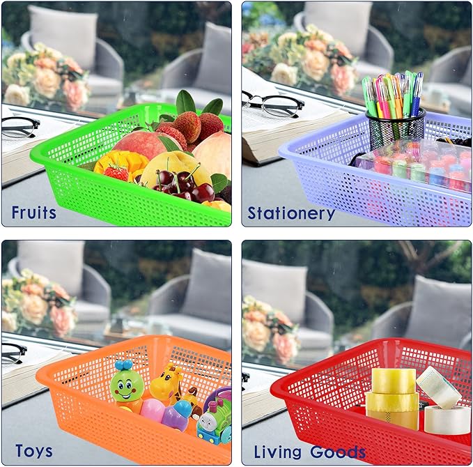 Kolewo4ever 24 Pack Classroom Storage Baskets Pencil Organizer Bins 13.5 x 10 x - Image 4
