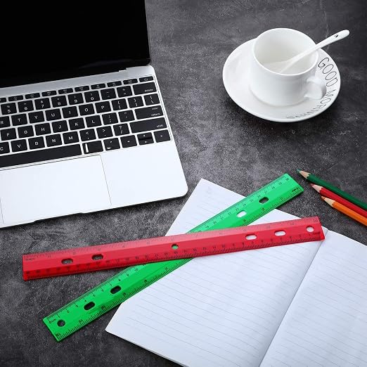 Chuangdi 20 Pieces 12 Inch Rulers Bulk Plastic Colorful Rulers - Image 4